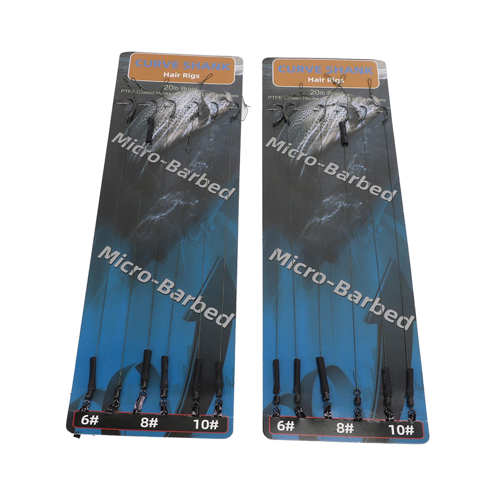 2Pack Carp Hair Rigs Kit PTFE Coating Boilies Rig Carp Line Leader Freshwater Saltwater Fishing (There are Thorns)