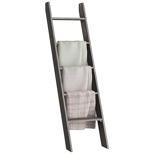 VASAGLE Blanket Ladder Decorative Farmhouse for The Living Room, 5-Tier