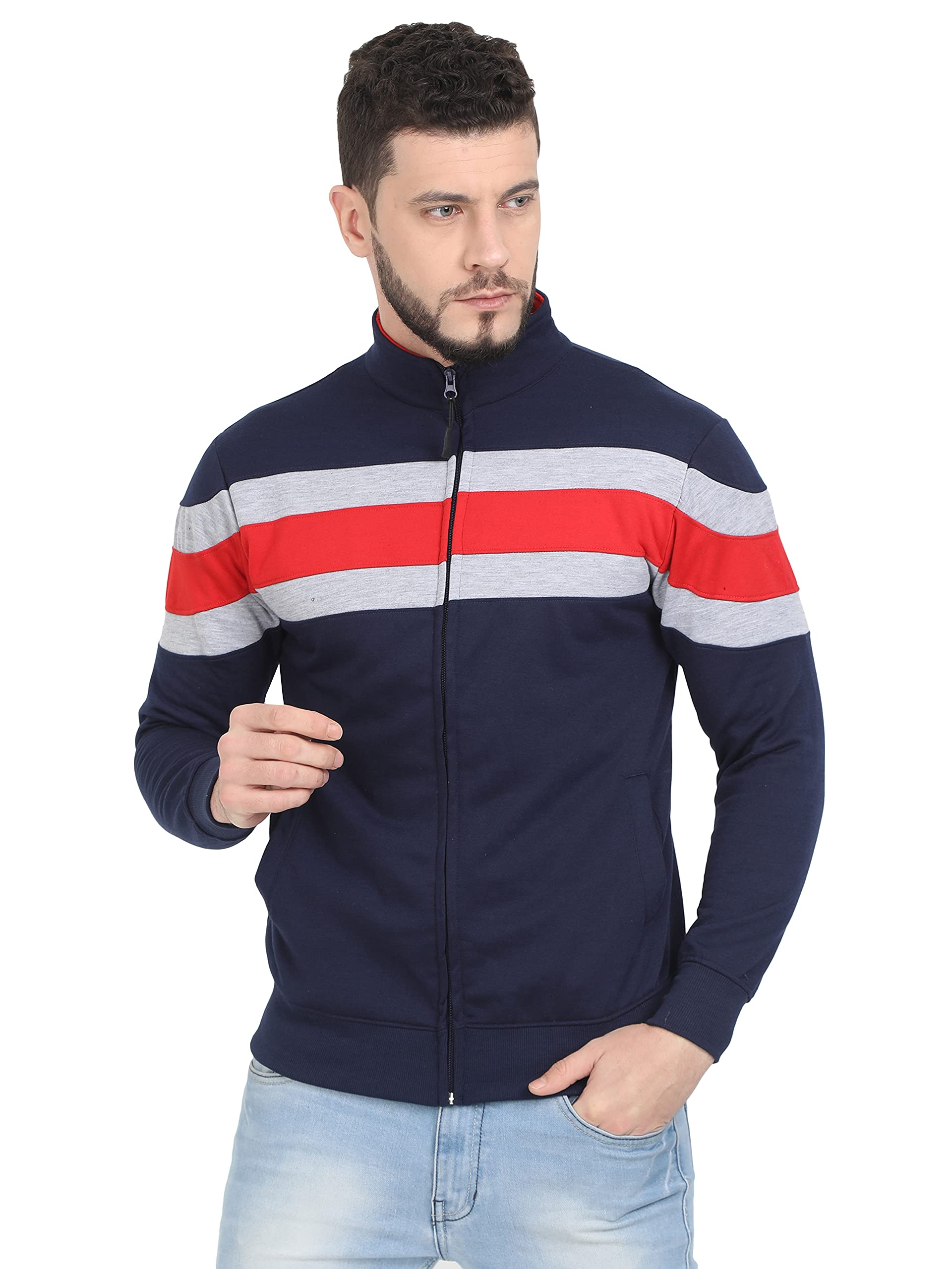 scottish polo CNMN Color Block Cotton Jacket for Men-picture-31