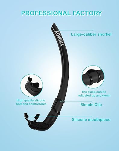 Miniatura 5 de YNNAOY 2 juegos de máscara de buceo profesional y esnórquel, silicona líquida antifugas y correa ajustable, con vidrio templado para una mejor vista
