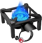 Llamaviva Propane Burner, High Pressure 100,000 BTUs Single Gas Stove with 4.1ft Adjustable Hose with Regulator,Propane Stove for Outdoor Cooking, Seafood Boil,Turkey Fry