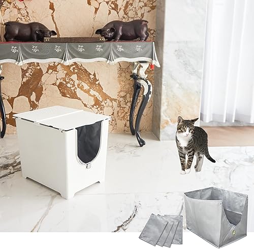 Miniatura 5 de Gibolaby Revestimientos reutilizables para caja de arena para gatos, compatibles con IRIS USA Premium Top Entry Cat Litter Box, 2 unidades