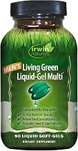 Irwin Naturals Men's Living Green Liquid-Gel Multi - 70 Essential Nutrients, Full-Spectrum Vitamins, Wholefood Blend - Targeted Adrenal & Brain Support - 90 Liquid Softgels