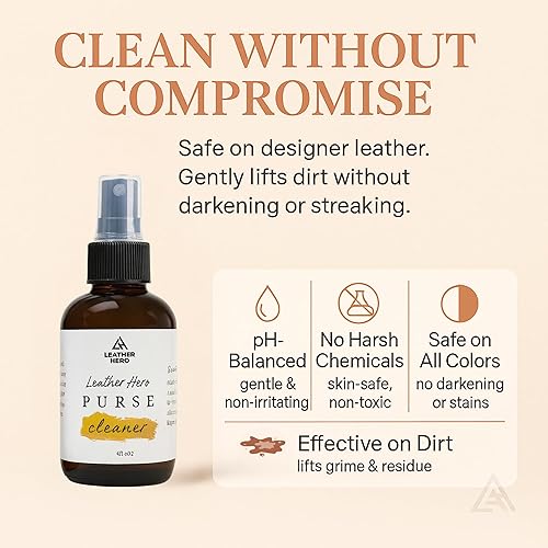 Miniatura 5 de Kit de limpiador y acondicionador de cuero 4 en 1 para bolsos y bolsos, incluye crema de cuero, esponja y paño de microfibra, restaura, suaviza y