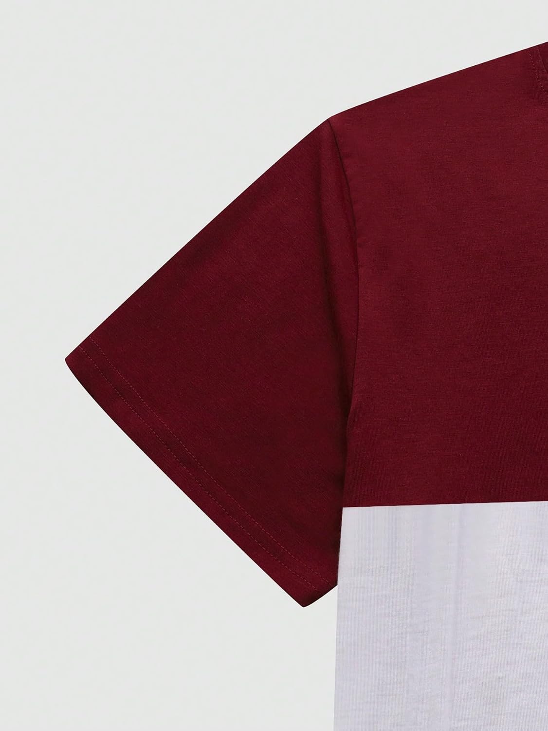 Floerns Men's Letter Print Short Sleeve Colorblock Crewneck Casual Tee Shirt - Image 4