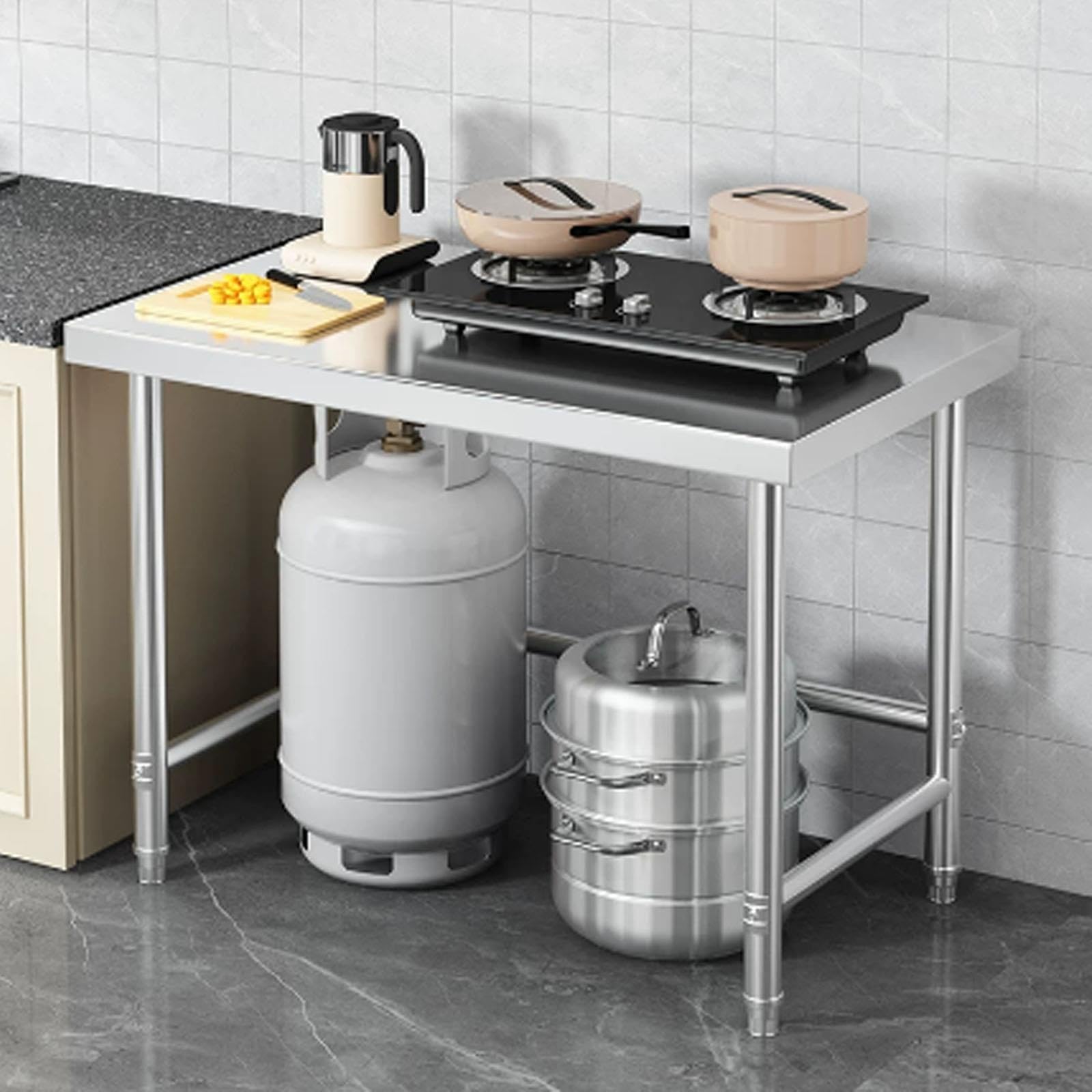 304 Stainless Steel Table, Prep Tables for Commercial Kitchen