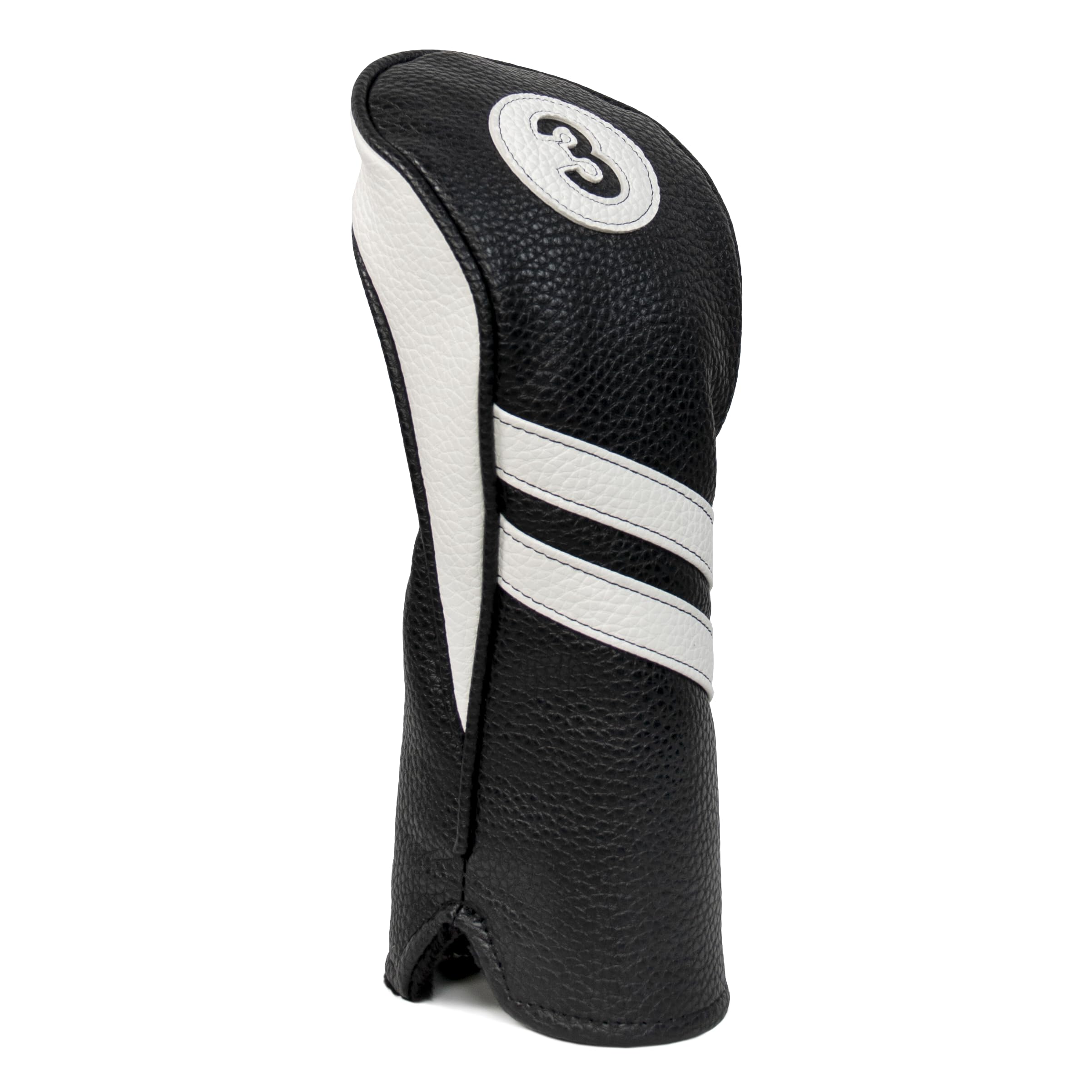 ProActive Sports Vintage Golf Club Head Covers for Fairway Woods| 3 Wood Headcover | Classic Leather Look | Black/White