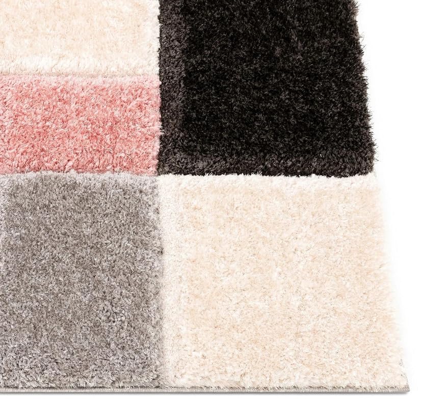 Image of F R Creation Hand Woven Shaggy Carpet Plus Rug for Living Room, Bedroom and Polyester Anti Slip Fluffy Fur Rug Shaggy Carpet & Modern Runner, Lobby Carpet (Size 2X5 Feet) Red