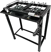 Fogão Industrial 2 Bocas Alta Pressão Preto c/Mang e Reg (Senior)