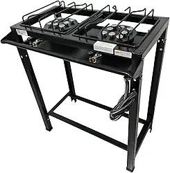 Fogão Industrial 2 Bocas Alta Pressão Preto c/Mang e Reg (Senior)