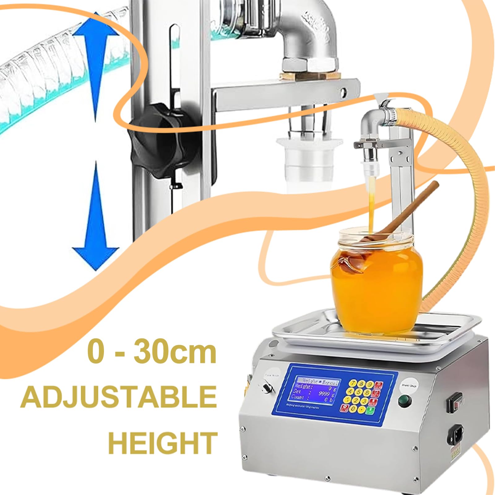 AbfüLlmaschine FüR Honig, 200w Quantitative FlüSsigkeitsabfüLlmaschine, Mit Membranpumpe Zum AbfüLlen Von Spirituosen, GeträNken, Sojasauce, Essig 3L