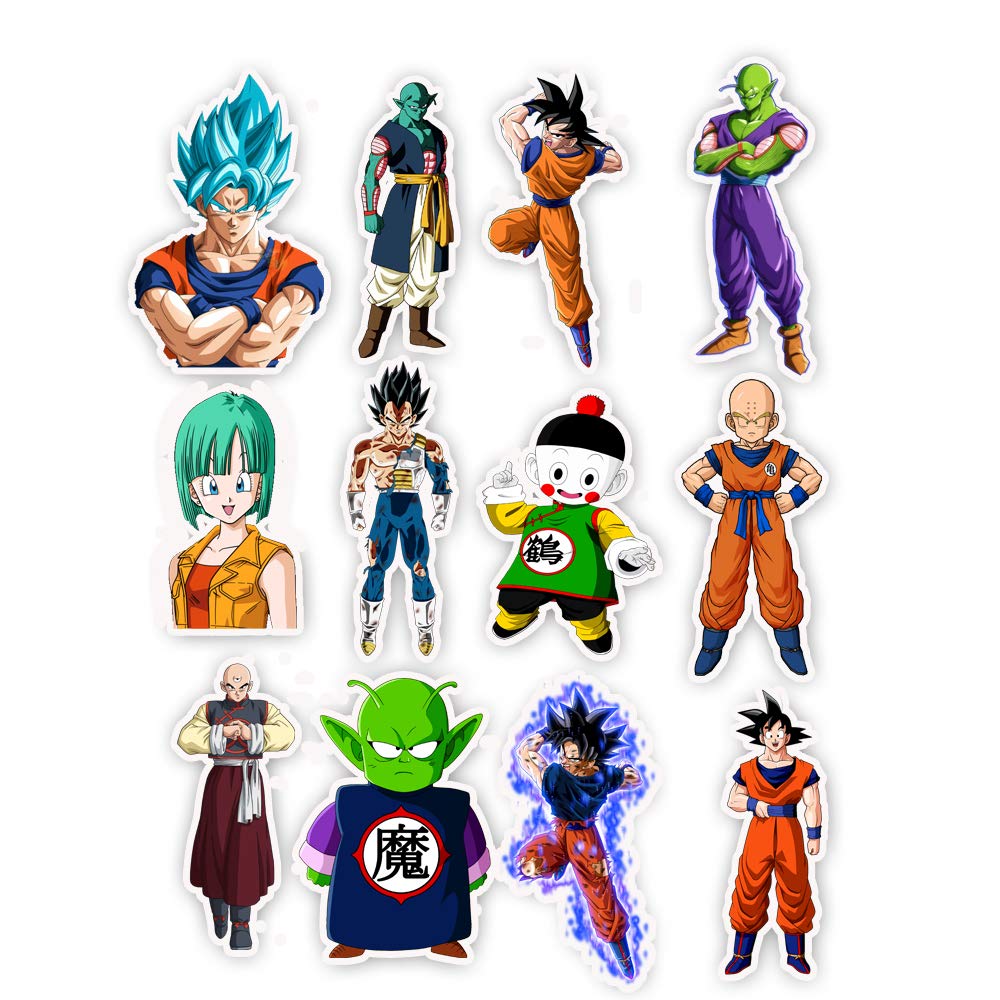 Adesivi impermeabili in vinile per laptop, bottiglie d'acqua, computer, Mac Pad, custodia per telefono, Hydro Flask, paraurti per skateboard, valigie (Dragon Ball Z)
