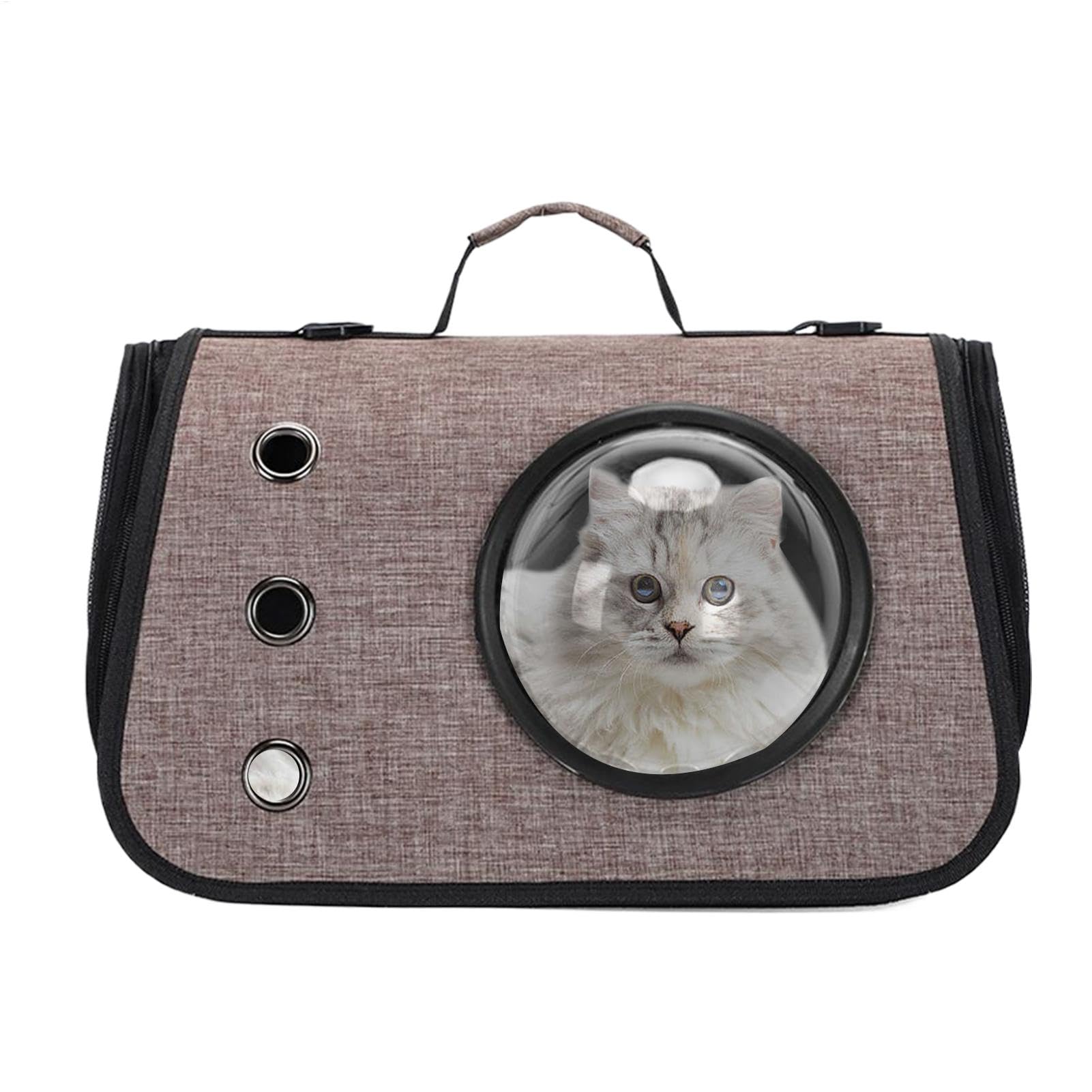 Transportín para gatos transpirable y bolso de transporte plegable de viaje