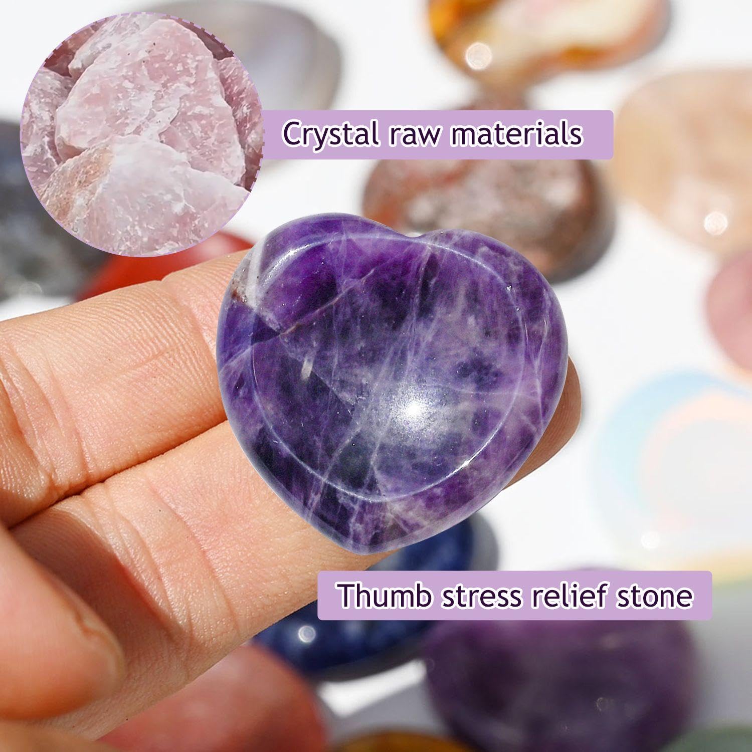 2 Pietre Di Ametista + Borsetta Velluto - Cristallo Viola Per Ansia, Meditazione, Decorazione - Foto 5