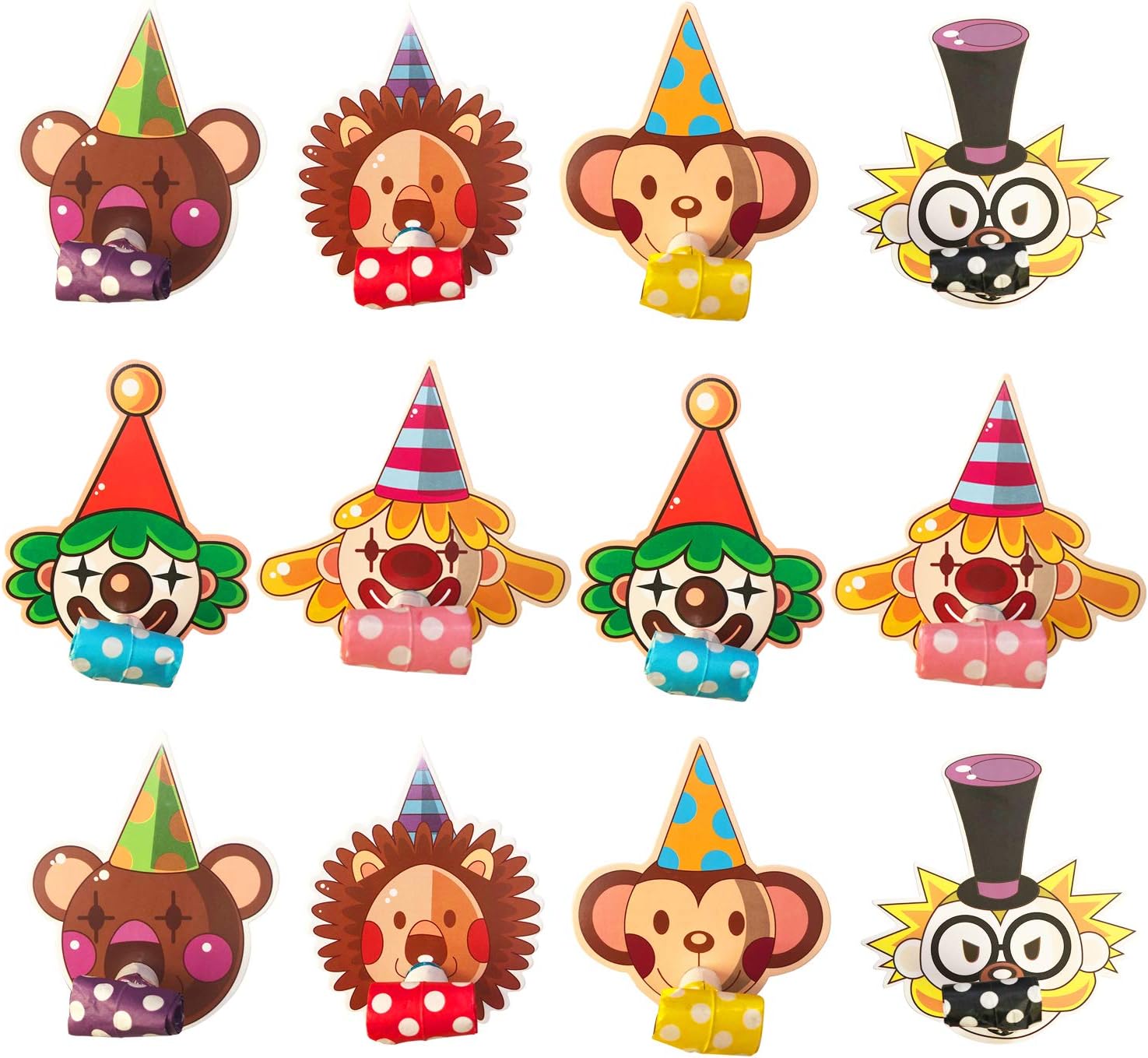Party Blower Animal Party Noisemakers Blowouts Whistles Party Favors, 12 pcs : Toys & Games