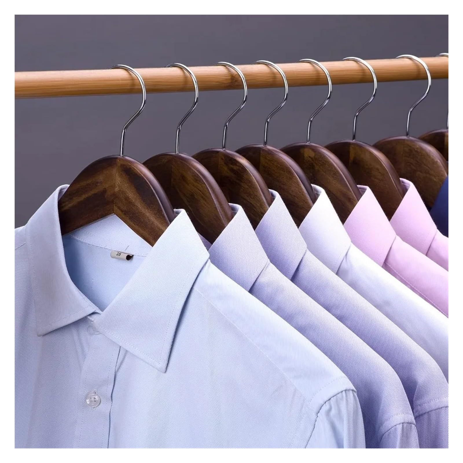 Paquete de 20 perchas de madera para trajes con barra antideslizante para pantalones, extra suaves, sin astillas, retro, perchas de madera natural para decoración de armario