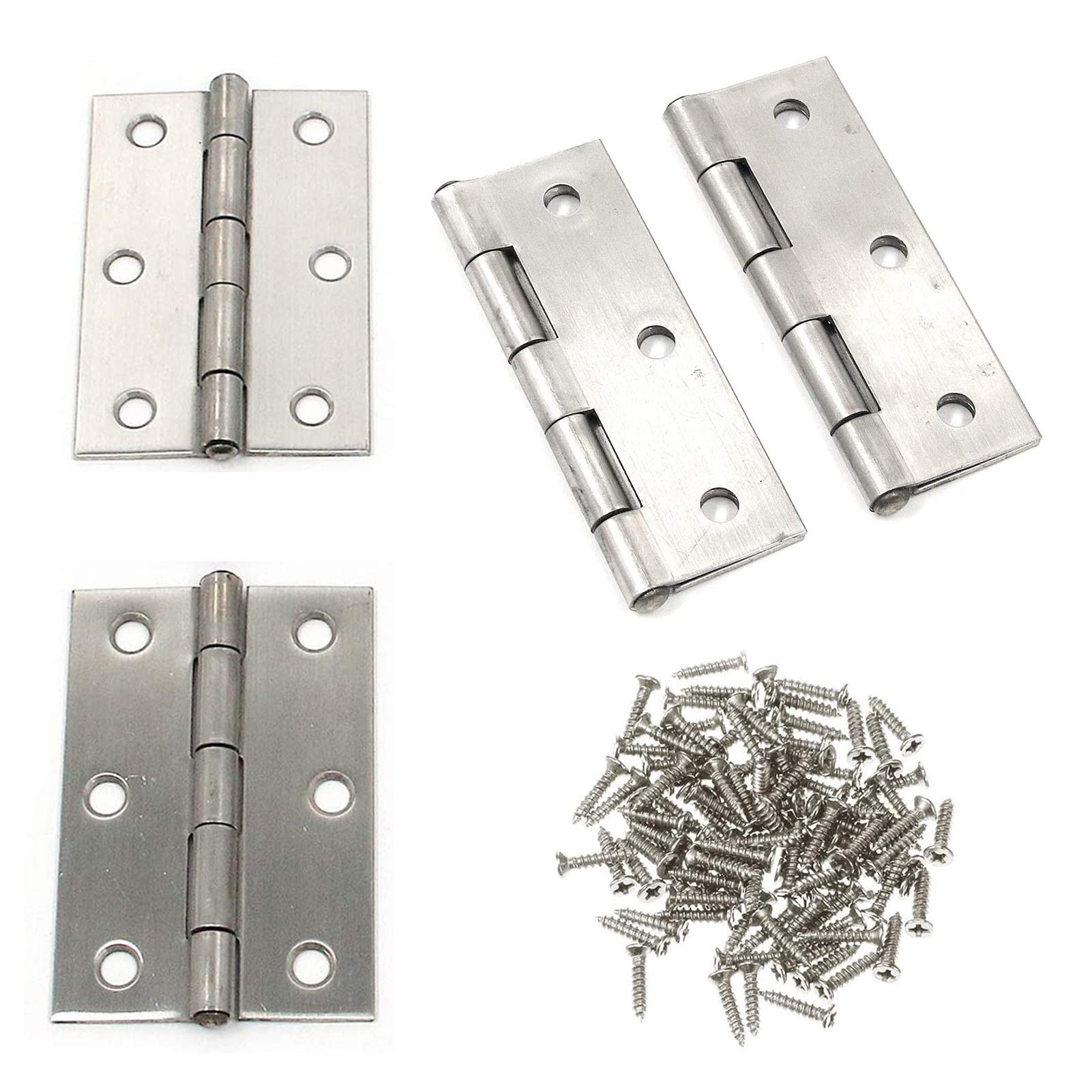 4 Pcs Cerniera a Vite Acciaio Inossidabile, 75mm × 50mm, per Legno, Nautica, Pieghevoli
