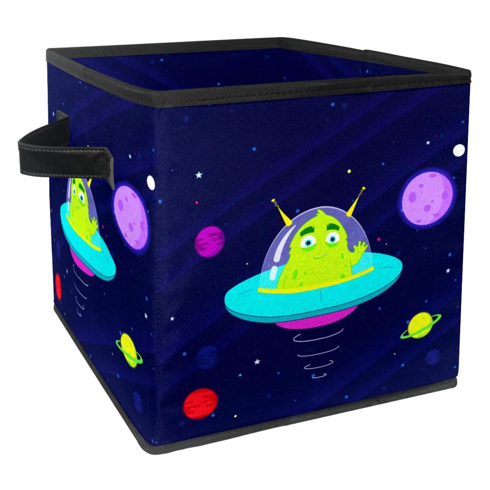 Cube de rangement pliable pour chambre | Bac en tissu bleu pour jouets et livres