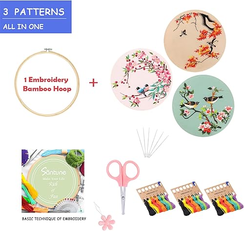 Miniatura 115 de Santune - Kit de bordado para adultos principiantes, kits de punto de cruz, patrones de mariposa e instrucciones (idioma español no garantizado)
