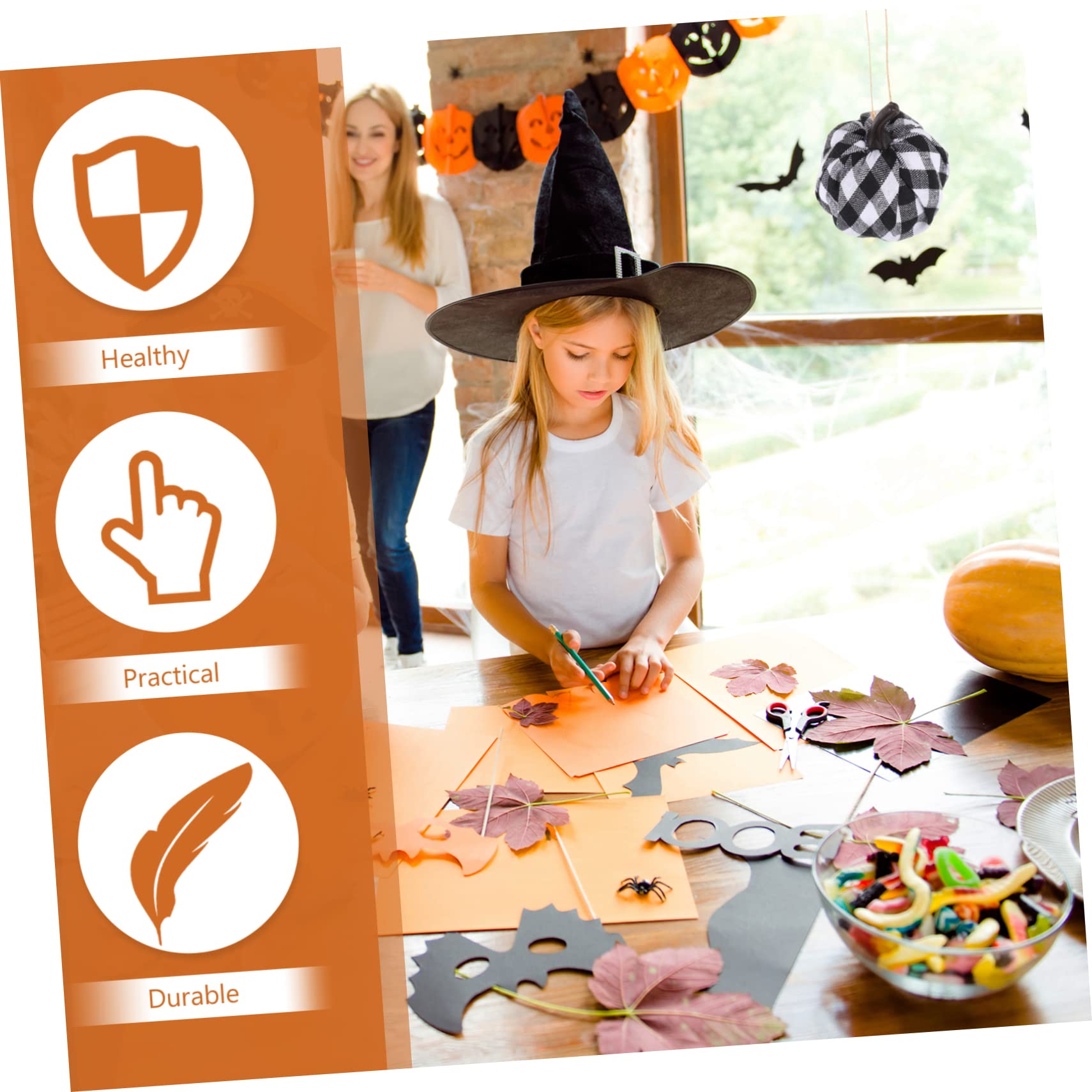 TOPBATHY 3 Juegos Calabaza De Halloween Calabaza De Espuma Pequeña Víspera De Todos Decoraciones De Calabazas Apoyo De La Mesa De La Fiesta De La Cosecha Black Paño 10 Uds * 3