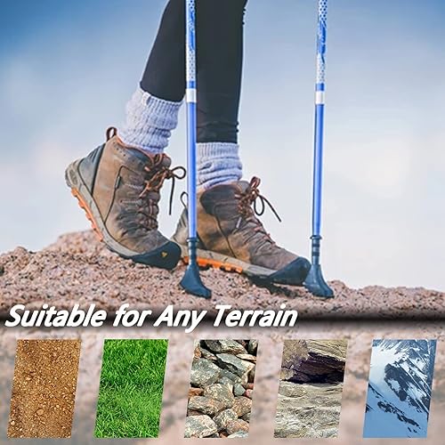 Miniatura 4 de Puntas de bastón de senderismo de goma, 4 piezas, puntas universales de carburo, puntas de botas de goma, protectores de pies de goma, copos de