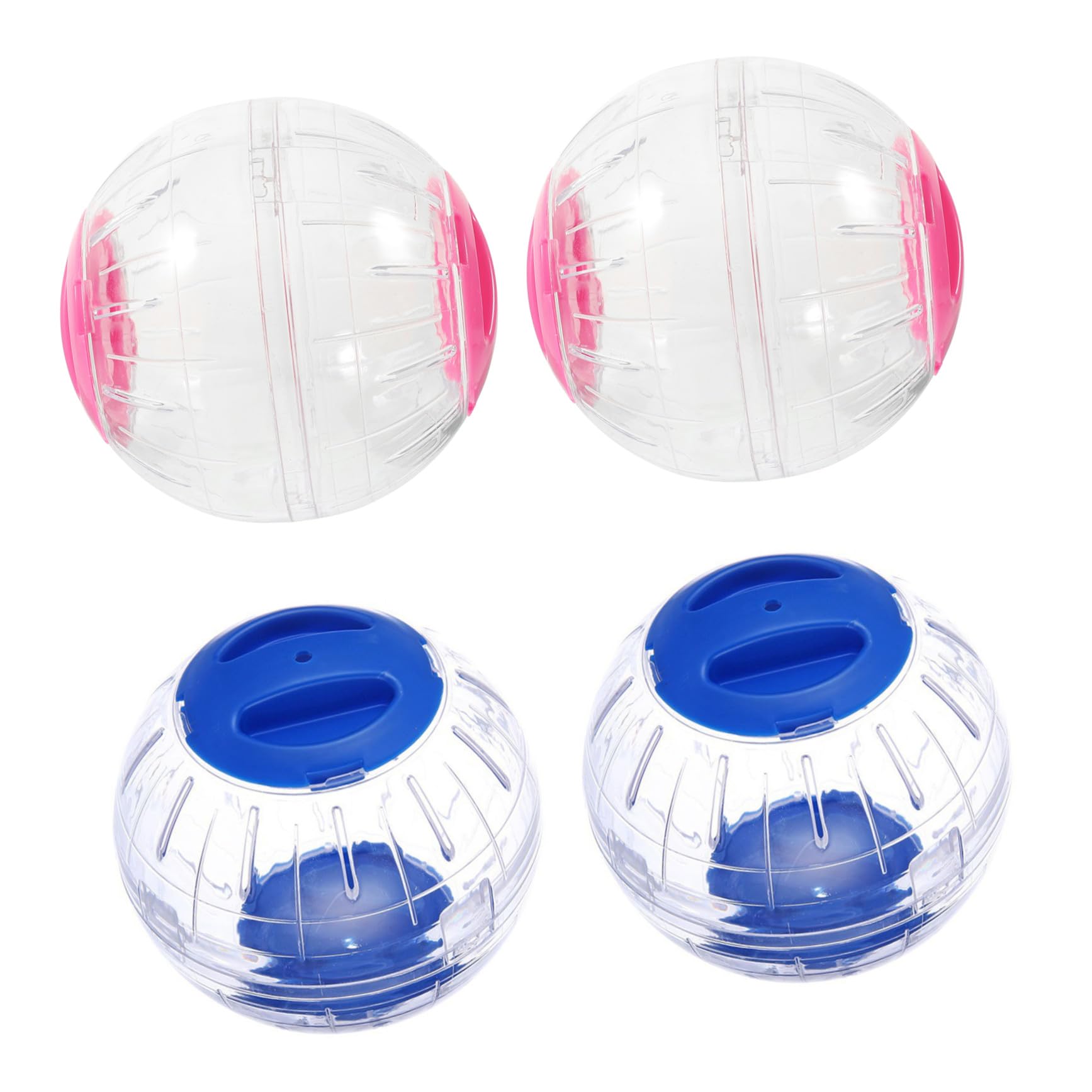 Boule de Course pour Hamster Transparente Anti-fuite 4pcs en Plastique | Observation Transparente, Fonctionnement Silencieux, Usage Maison et Voyage, pour Hamster et Cochon D’inde