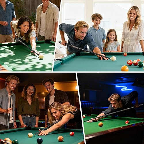 Miniatura 6 de Taco de piscina de fibra de carbono de 58 pulgadas profesional para adultos, tecnología de carbono completo, baja desviación, taco de billar