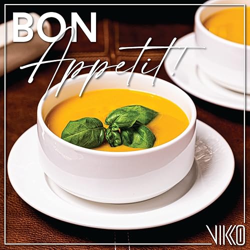 Miniatura 4 de Vikko Juego de 6 cuencos de sopa blancos, para cocina, cuencos de cereales de 12 onzas, pequeños cuencos de cerámica para guarniciones, aptos para