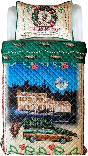 Franco National Lampoon's - Juego de ropa de cama súper suave de 2 piezas de fundas de almohada y edredón, tamaño individual de 68 x 86 pulgadas,