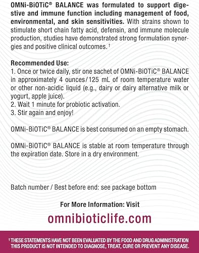 Miniatura 4 de OMNi BiOTiC Balance Probiotic Immune Support – Bifidobacterium & Lactobacillus – Hipoalergénico – Suplemento de refuerzo inmunológico para hombres y