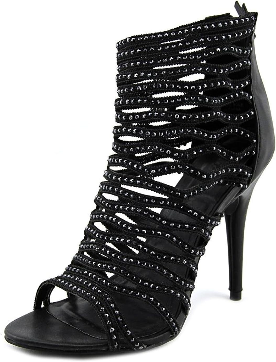 ZIGI SOHO Womens Deeny Open Toe Classic Pumps, Black/FX, Size 8.0 US / 6 UK US