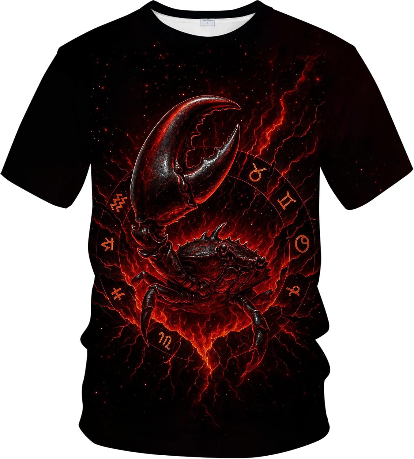 Blissboy Fantasy Zodiac Graphic T-Shirt Novelty Short Sleeve Crewneck Shirt