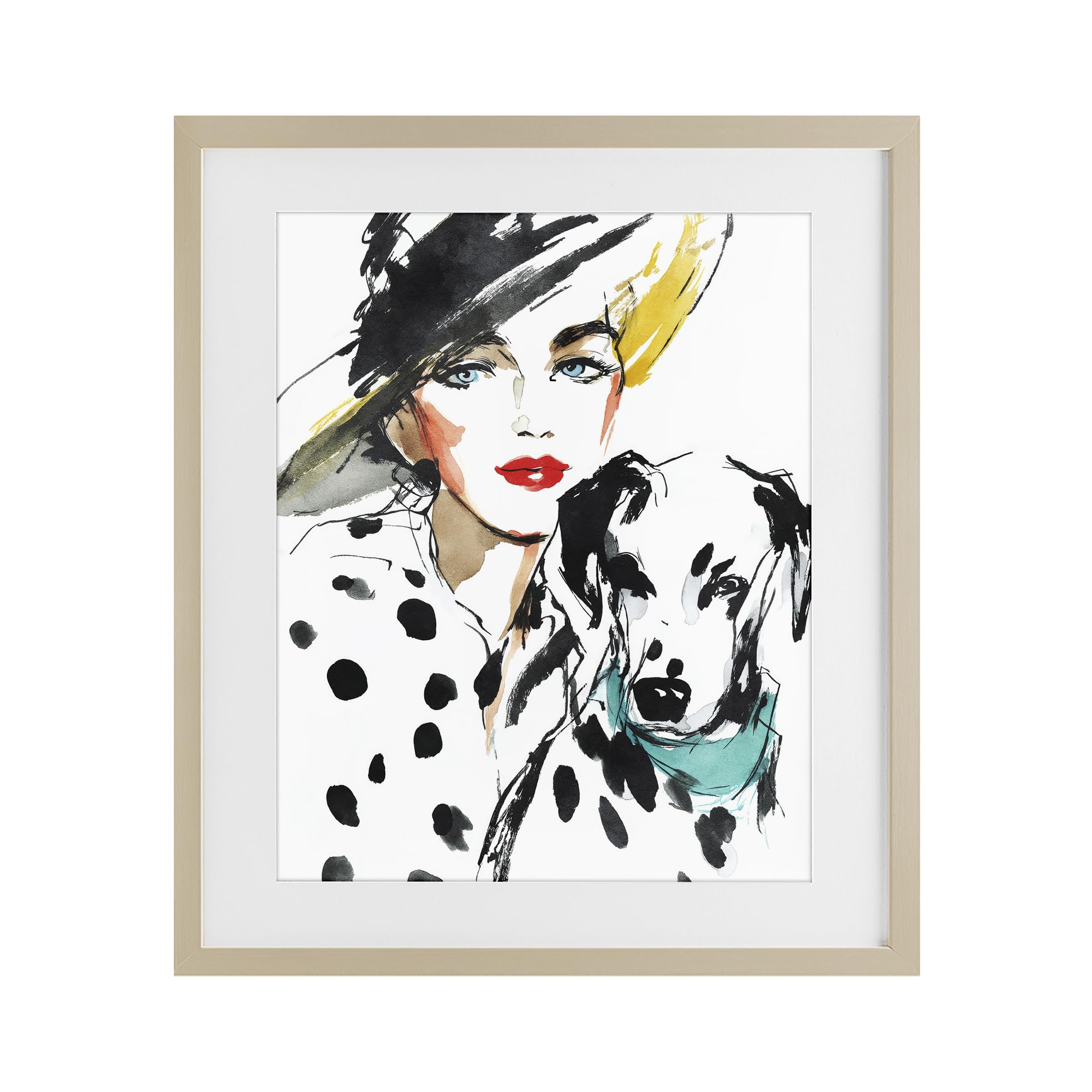Stupell Industries Harvest Pine (Textured) 'Trendy Dalmatian Muse'| Framed Print Under Glass