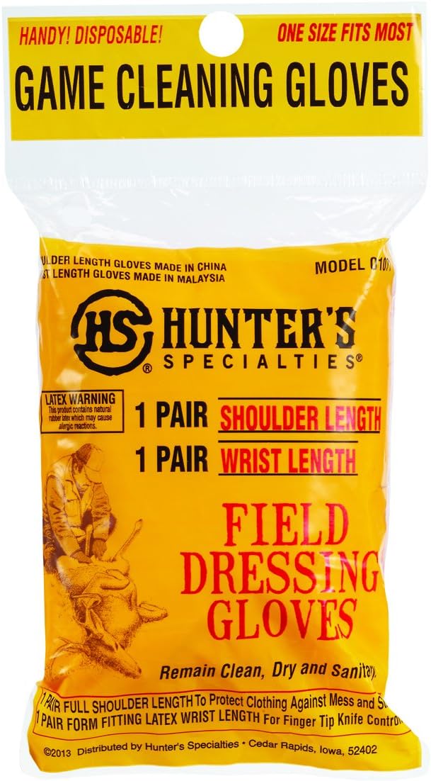 Hunters Specialties Deluxe Field Dressing Gloves, clear, One Pack : Hunting Cleaning And Maintenance Products : Sports & Outdoors