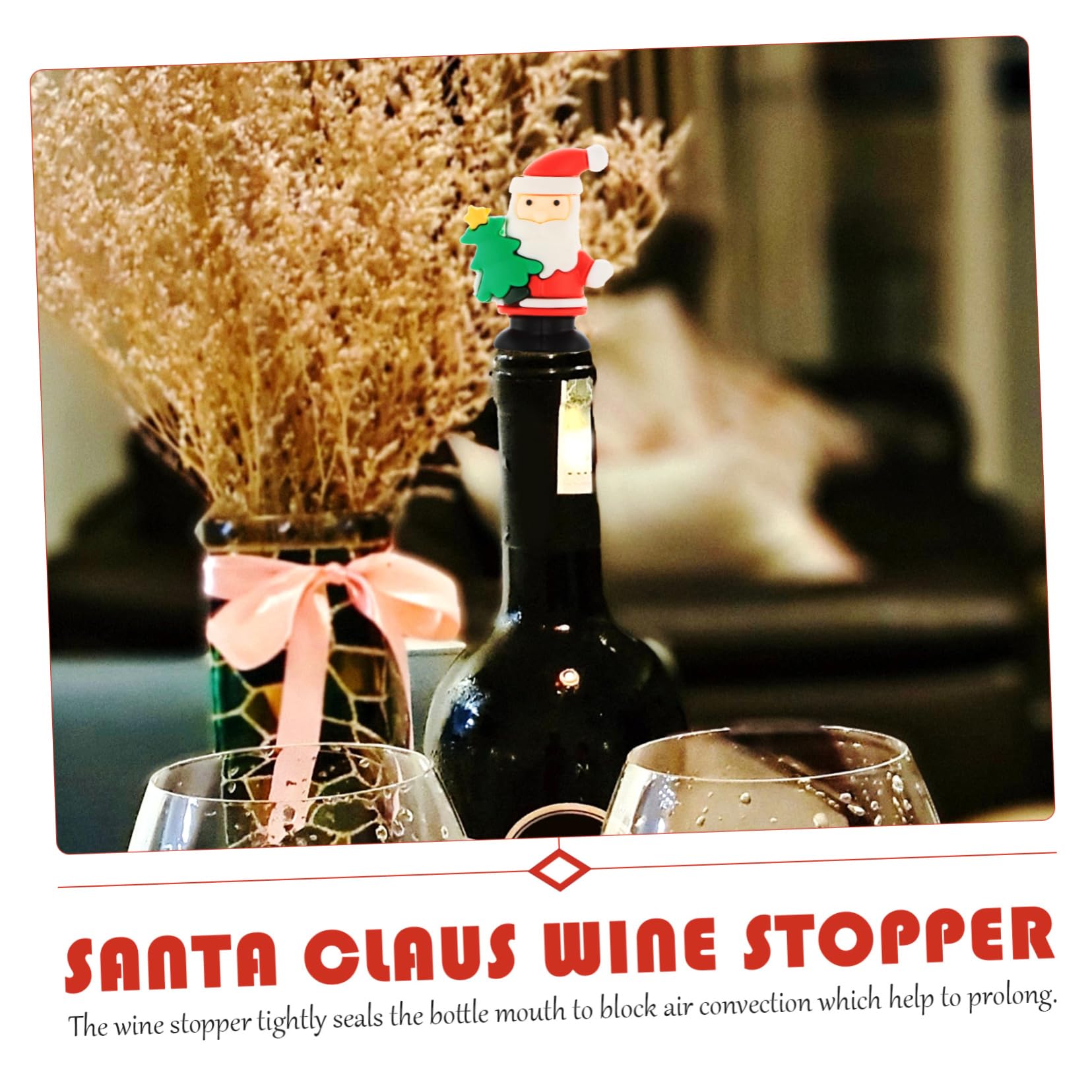 Cabilock 20 Piezas Corchos De Vino De Navidad Tapón De Sellado De Botella De Navidad Tapon De Vino Sellador De Vino Tapón De Vino De Navidad Tapón De Vino para Fiesta Material De PVC