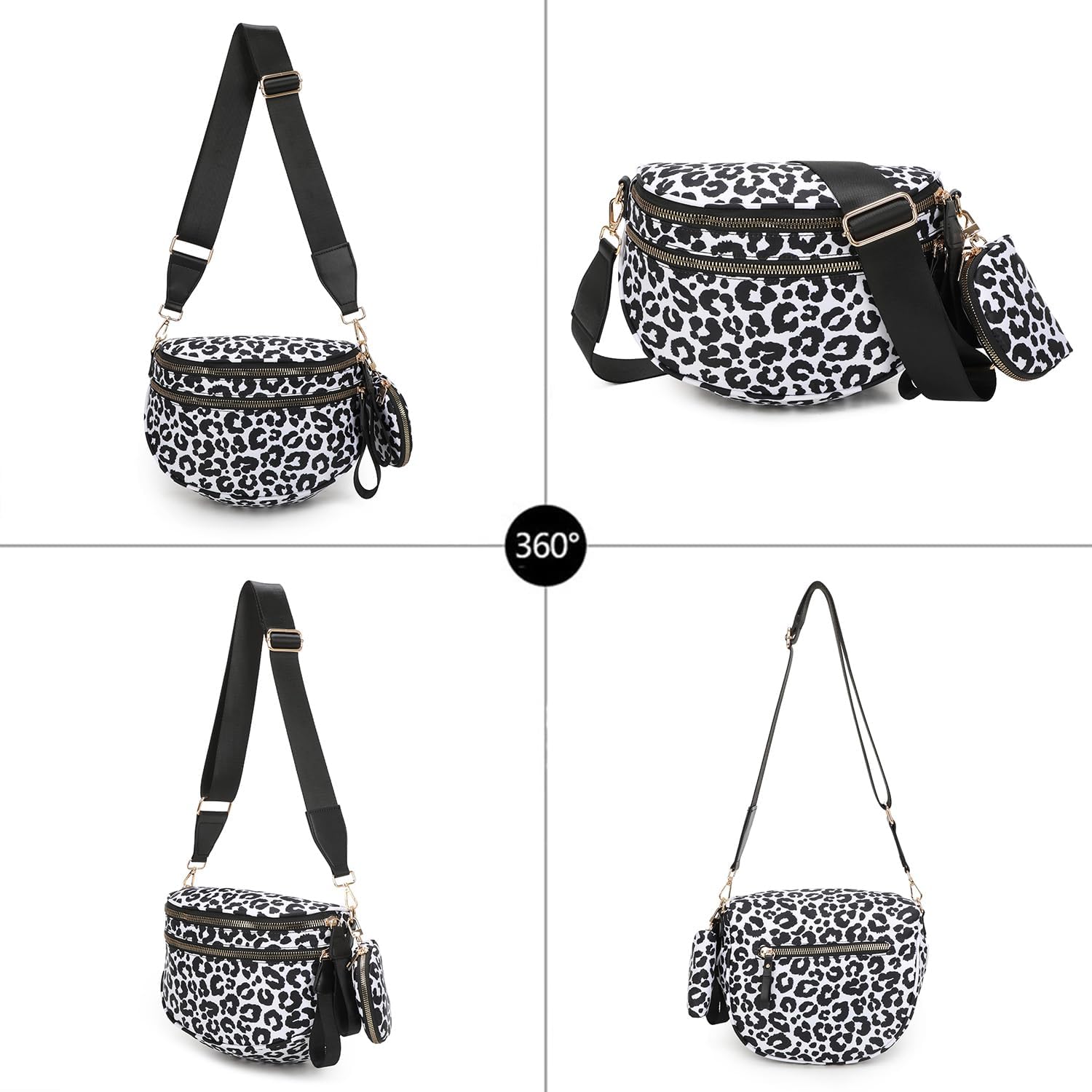 Checkered Crossbody Bum Bags for Women, Nylon Sling Bags with Shoulder Strap, Large Capacity Checkered Purse Bag - Image 8