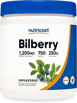 Nutricost Bilberry Powder 250 Grams - Gluten Free and Non-GMO