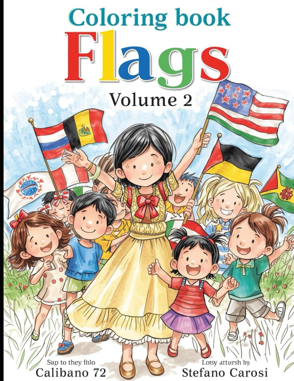coloring book ,flags in the world volume 2: coloring book volume 2