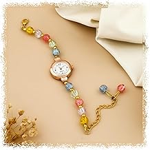MOOVER Beaded Bracelet Watch for Women & Girls | Elegant Analog Quartz Wrist Watch with Adjustable Chain | Fashion Jewellery Style Timepiece