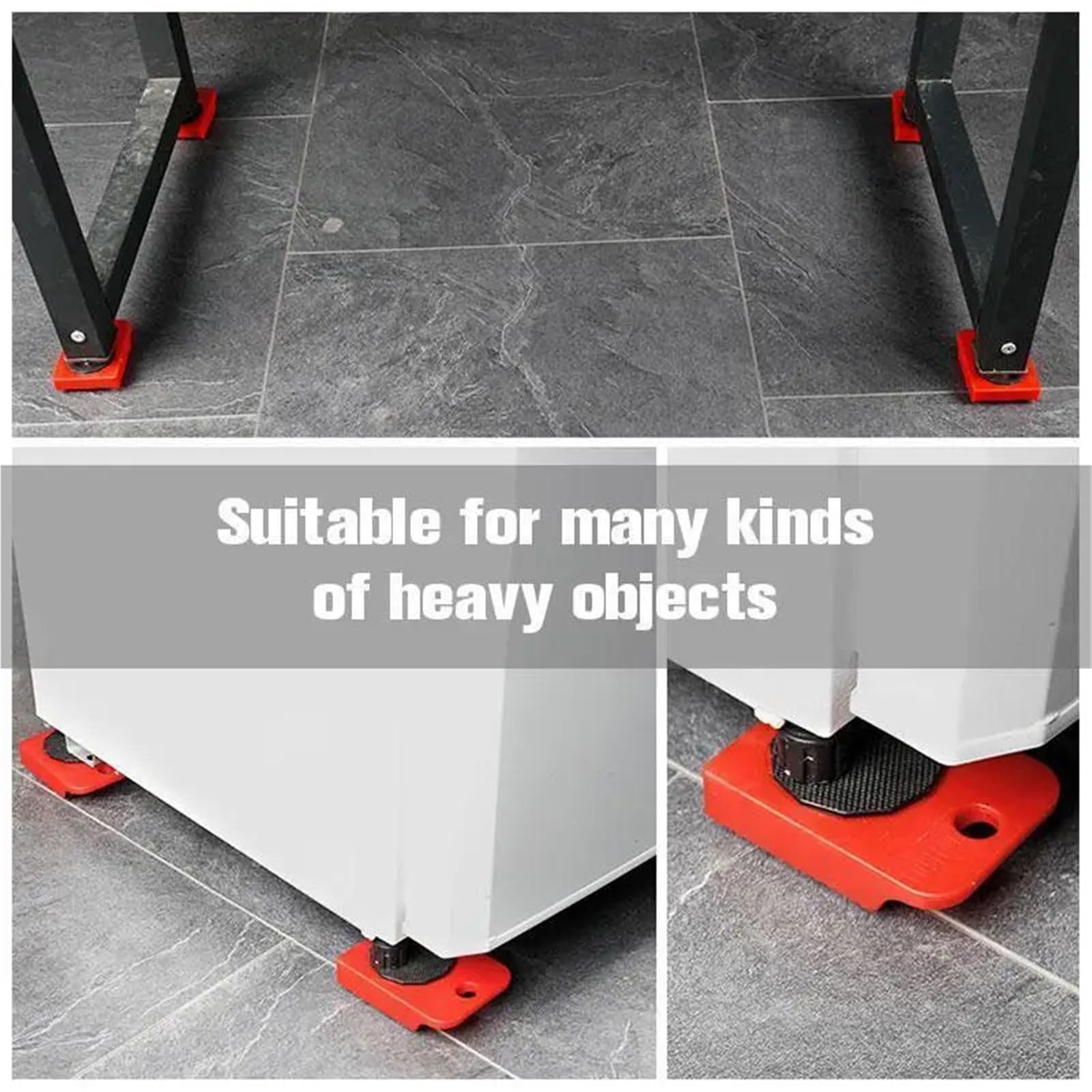 Kit di trasloco per mobili pesanti, 5 pezzi, carrelli professionali e strumenti di sollevamento della ruota, ingranaggio facile per traslochi, colore rosso, forniture per traslochi durevoli ed