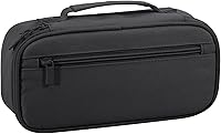 Betarami Large Black Pencil Case with Handle - Holds 82 Pens, Multi-Compartment Organizer for School, Office, Home