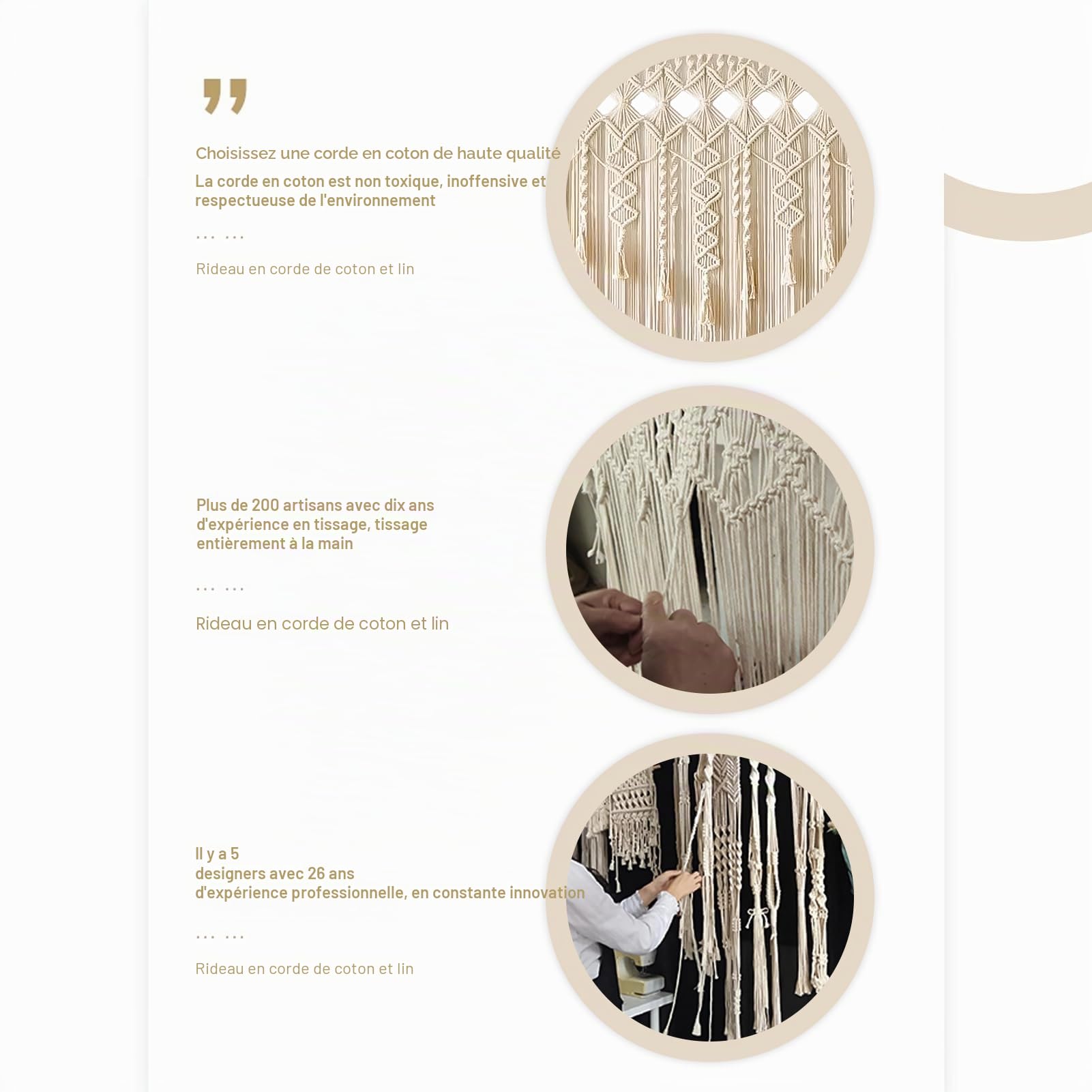 Syfunlv Rideau Mural en macramé,Rideaux Boho Faits À La Main,39 * 70 inch, Tapisserie tissée,pour Porte - Séparateur de pièce,en Coton texturé macramé bohème, pour Fenêtre Porte Placard Mariage