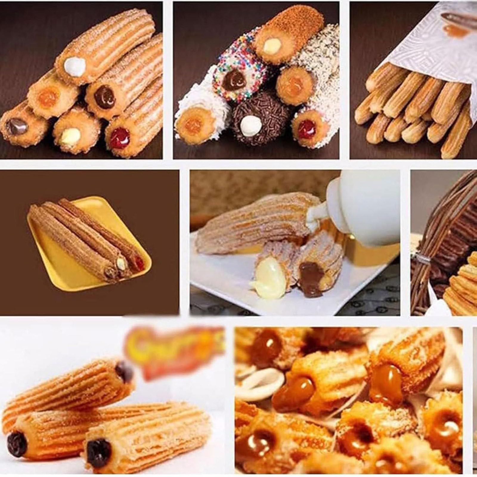 Máquina Industrial Para Hacer Churros Para Pastelerías Y Panaderías; Equipo De Acero Inoxidable Para Donuts Relleno Mermelada