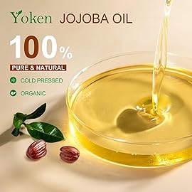 Yoken 1 Gallon Jojoba Oil EWG Verified - 100% Pure Jojoba Oils Bulk Cold Pressed Unrefined Hexane Free Virgin Golden jojoba Carrier Oil for Hair Skin Massage DIY Natural Body Moisturizer