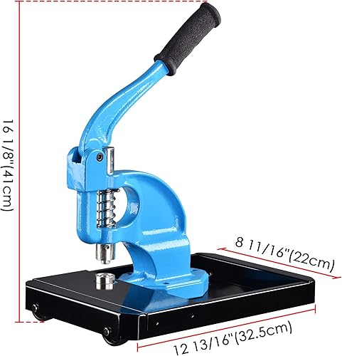 Miniatura 9 de Yescom Mejora de 3 troqueles #024 con base extraíble, máquina de ojales y ojales de presión manual, kit de herramientas de perforación de agujeros