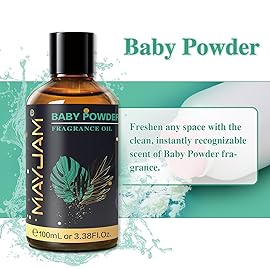 MAYJAM 100ML/3.38FL.OZ Baby Powder Fragrance Oils with Glass Dropper, Essential Oils for Diffusers for Home, Long Lasting Scented Oils for Diffusers Soap Candle Making