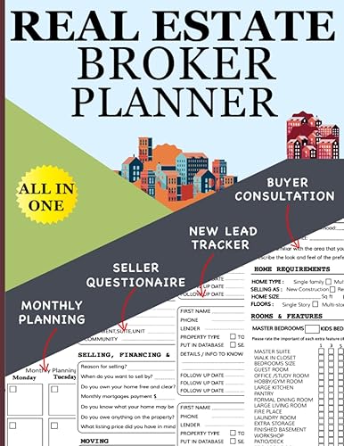 Real Estate Broker Planner: All in One Tracker &amp; Organizer for Real Estate Agents &amp; Assistants