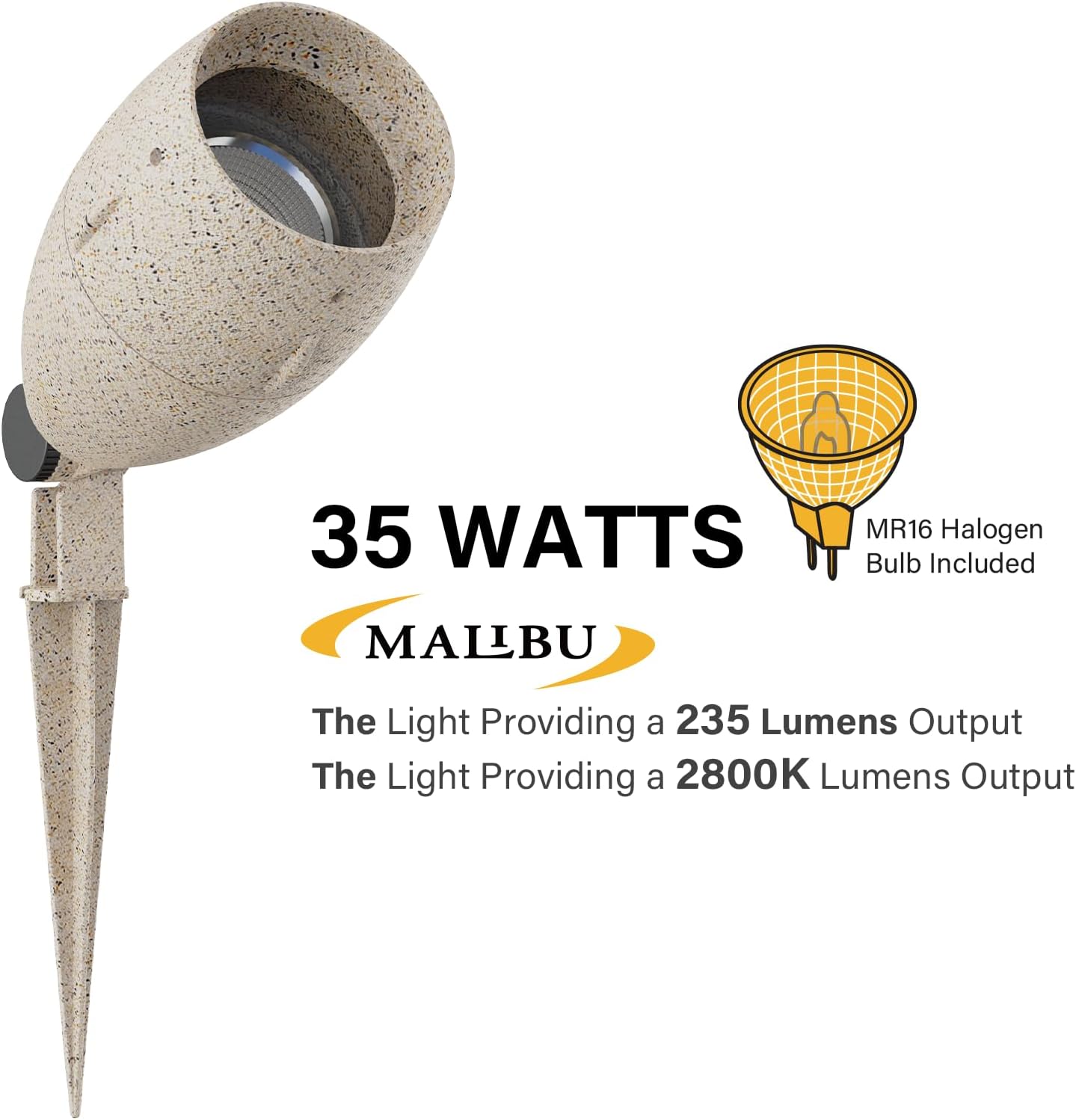 Malibu 35 Watt Floodlight Low Voltage Landscape Lighting Outdoor Spotlight Lighting for Driveway, Yard, Lawn, Flood, Garden, Outdoor Lighting 8303-9606-01