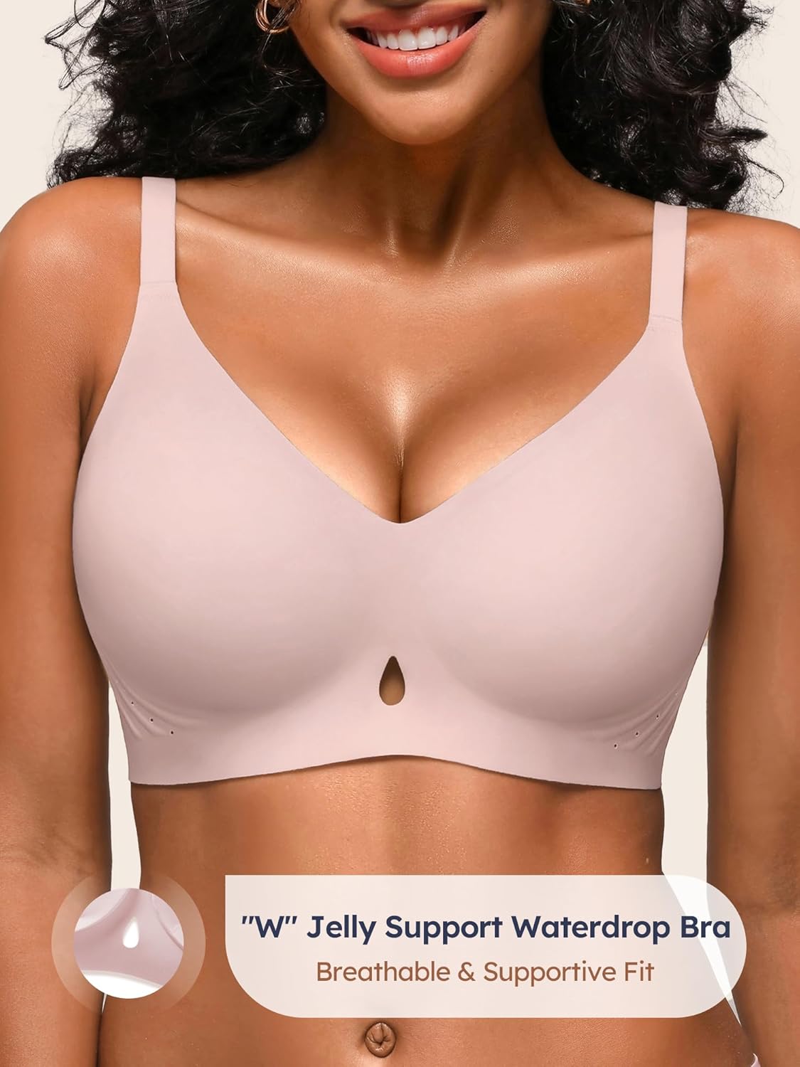 S-L Wireless Jelly Bras for Women with Support - Seamless Bra No Underwire Full Coverage Comfort T-Shirt Bralette - Image 3