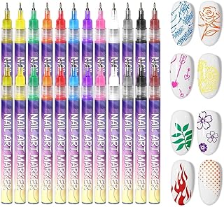 Juego de bolígrafos de arte de uñas de 12 col...